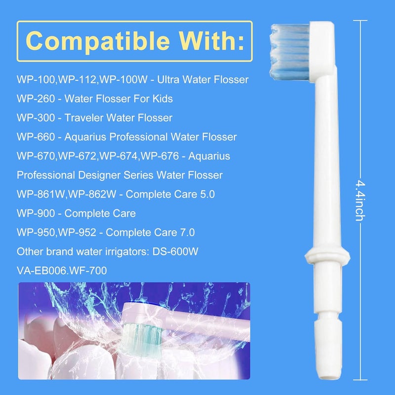 RAXSEG Replacement Tips for Waterpik Aquarius Water Flosser, Compatible with Waterpik Water Flossers Toothbrush Replacement Heads (6 Brush Head Tips) - Image 3